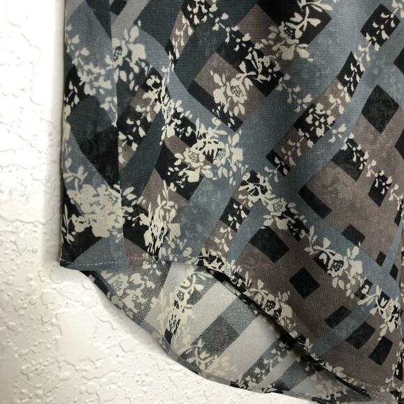 Cabi Graph Trellis gray taupe striped floral sleeveless top size Medium #3451 - Picture 5 of 15